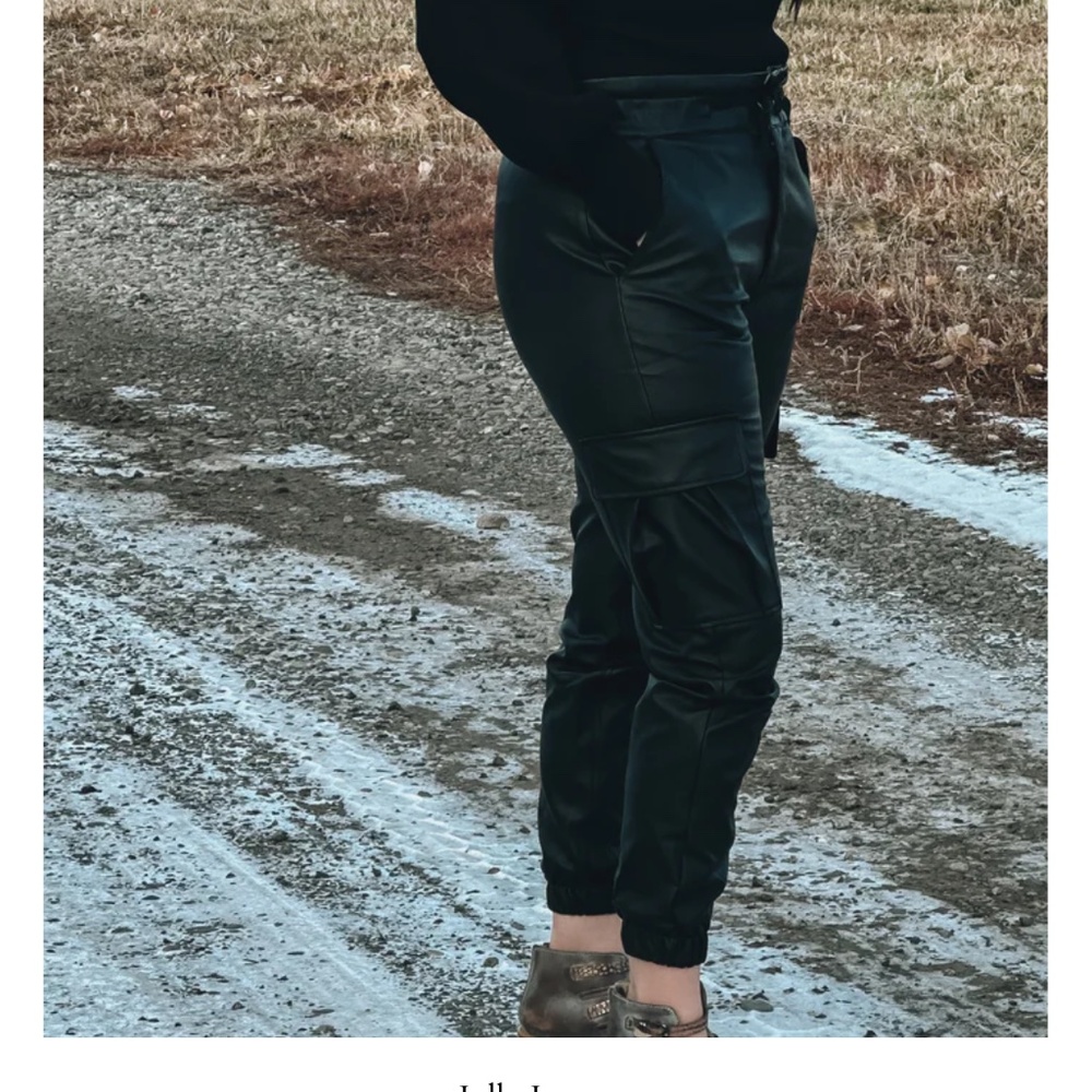 Kancan faux leather jogger pants